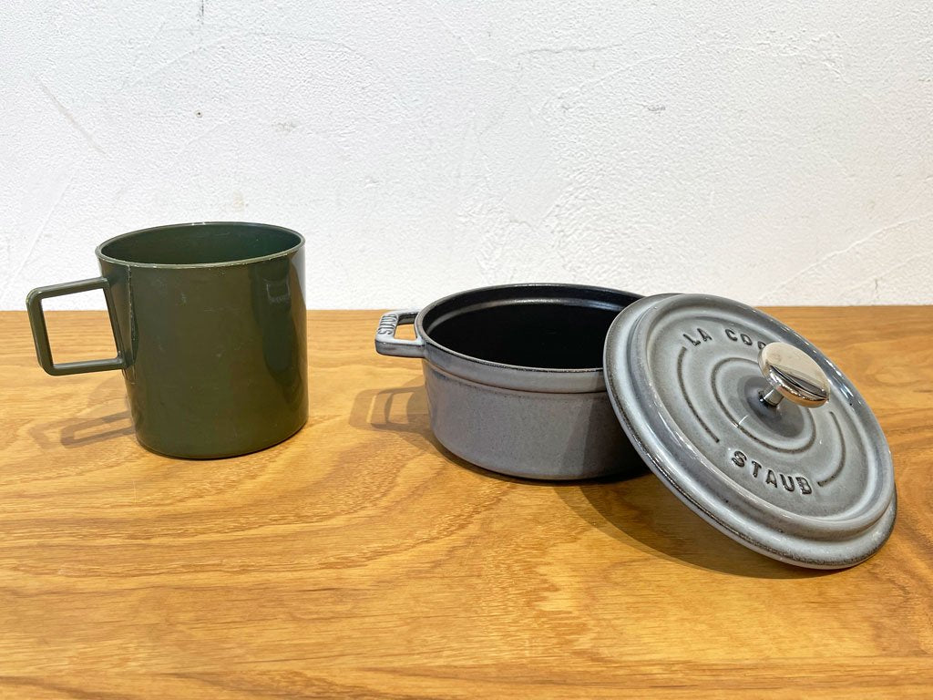 ストウブ STAUB ピコ ココット ラウンド グレー ホーロー鍋 両手鍋 12cm IH・ガス・オーブン対応 0.46L ★