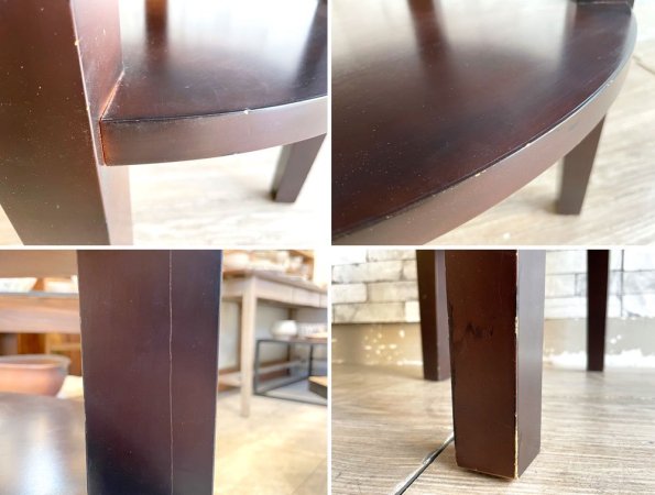 モダンデザイン Modern Design サイドテーブル コーヒーテーブル ナイトテーブル ラウンド Φ60cm ダークブラウン A ●
