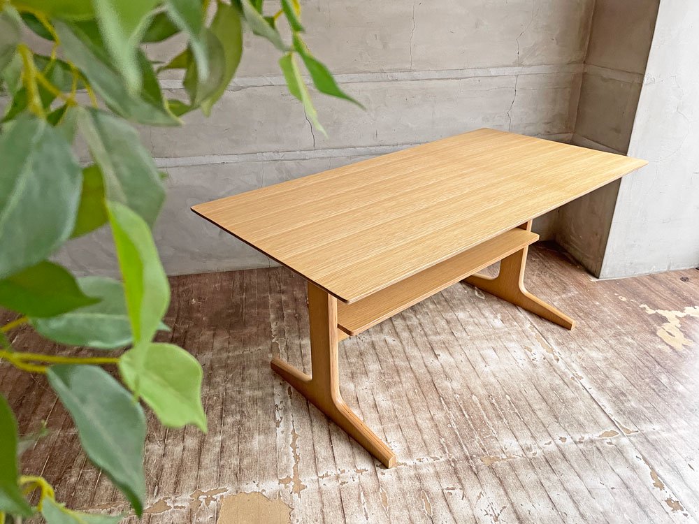 無印良品 MUJI リビングでもダイニングでもつかえる ダイニングテーブル オーク材 W130cm ナチュラル シンプルデザイン 定価¥29,900- ♪