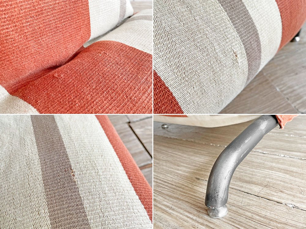 ジャーナルスタンダードファニチャー journal standard furniture ロデ RODEZ カバーリング リクライニングソファ 1人掛け ストライプ生地 現状品 ●