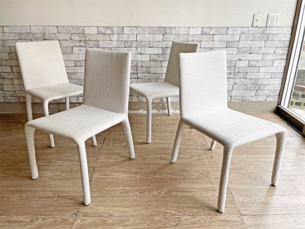 桜屋工業 CHERRY FURNITURE ダイニングチェア DC-160 ファブリック カバーリング ホワイトカラー 2脚セット 合計定価¥42,000- A ●