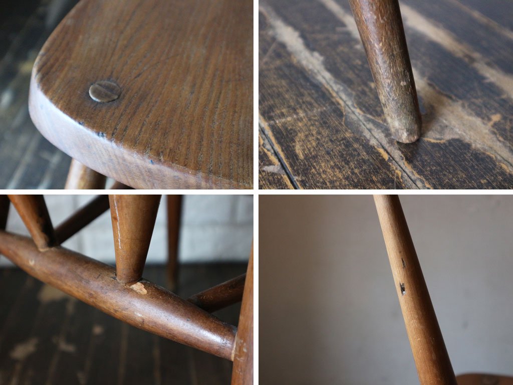 アーコール Ercol スクールチェア スタッキングチェア ダイニングチェア シングルバック エルム材 UKビンテージ Vintage 英国家具 ◎