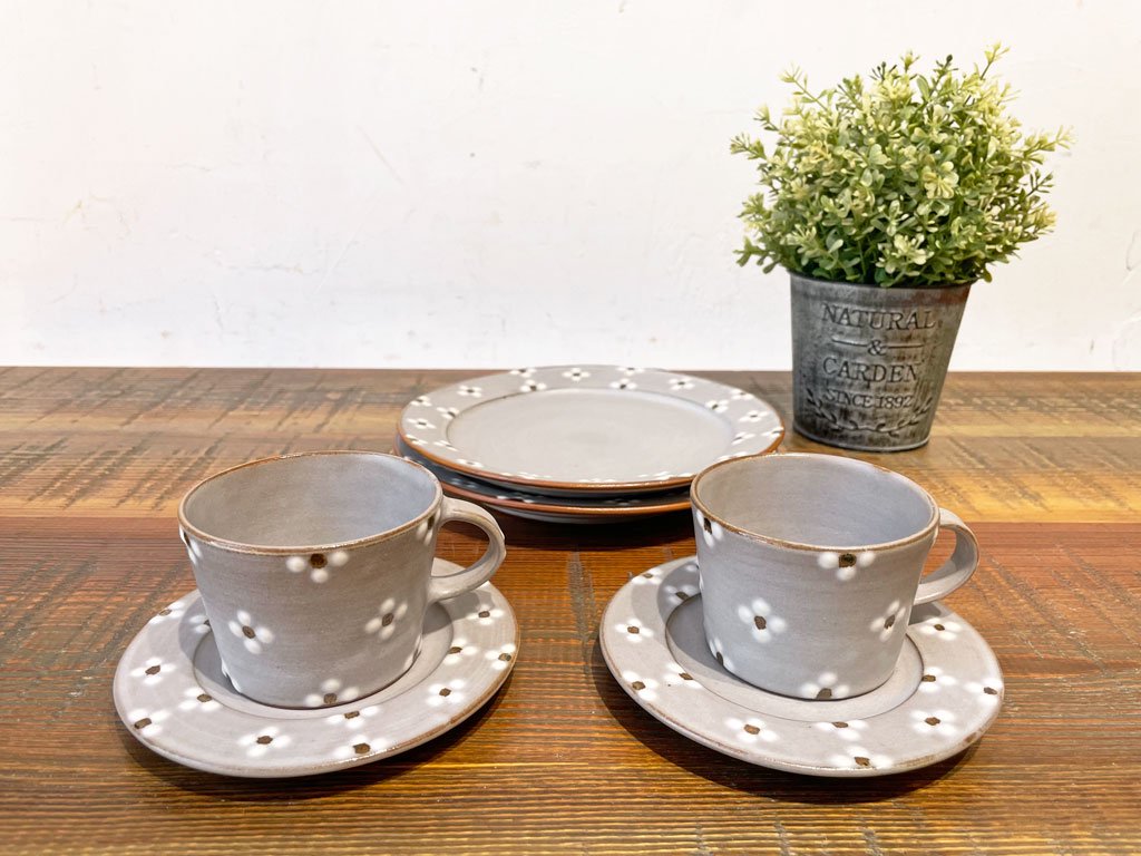 ハニ Hani 葛西 国太郎 デイジー DAISY カップ&ソーサー C&S 小花柄 現代作家 陶器 B ★