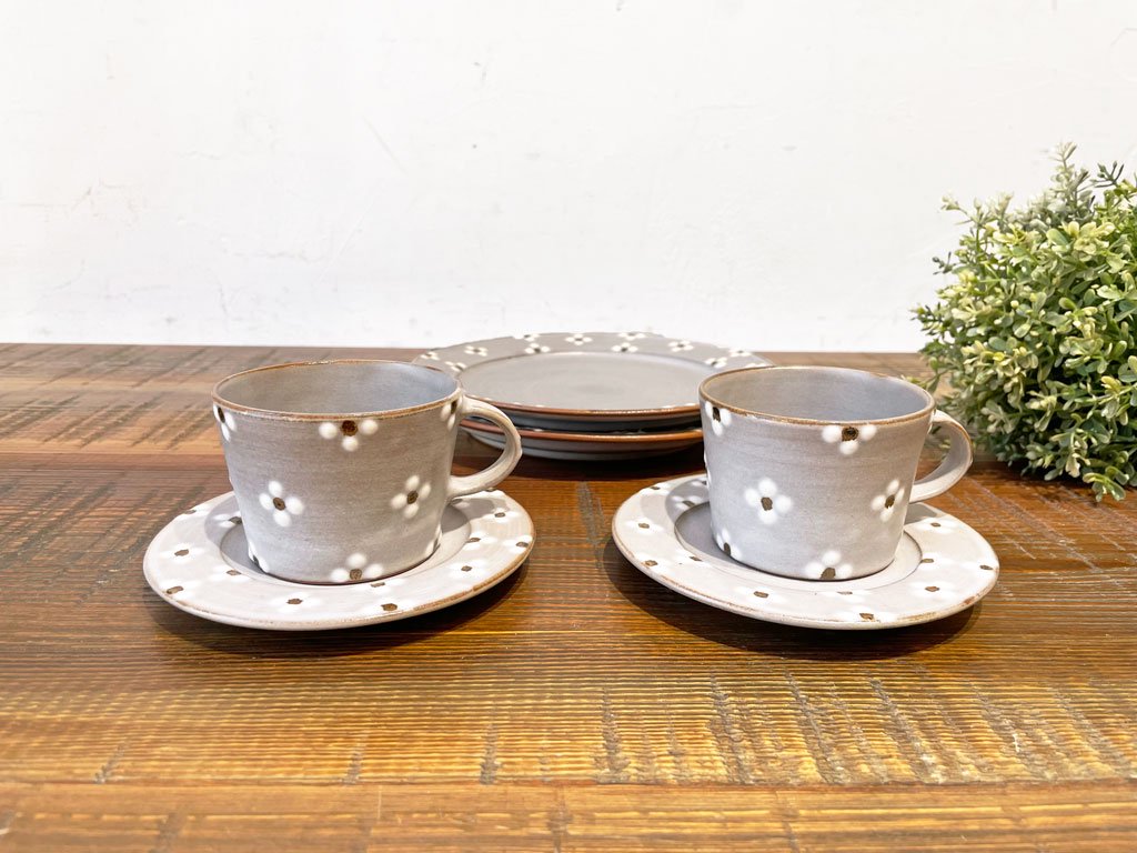 ハニ Hani 葛西 国太郎 デイジー DAISY カップ&ソーサー C&S 小花柄 現代作家 陶器 A ★