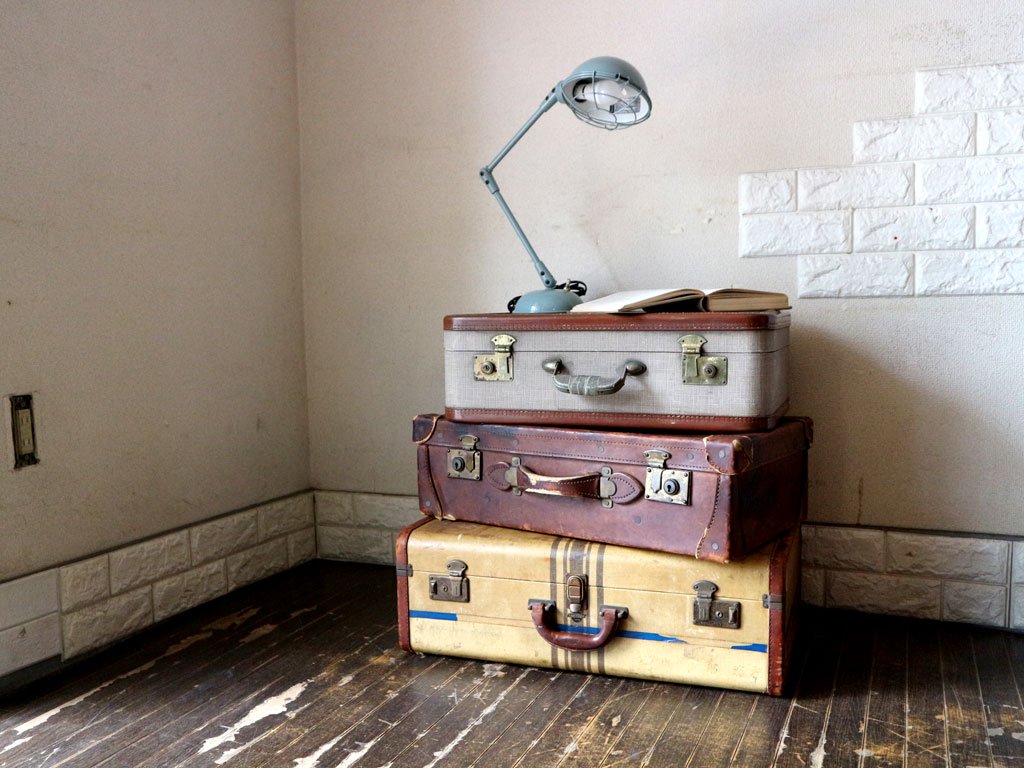 ビンテージ トランクケース Vintage TrunkCase レザー 本革 ディスプレイ 店舗什器 撮影用 ◎