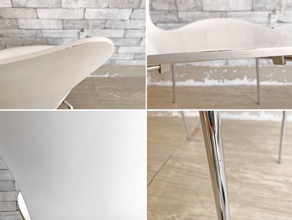 フリッツハンセン Fritz Hansen セブンチェア ダイニングチェア スタッキングチェア ラッカー仕上げ ホワイト アルネ・ヤコブセン デンマーク 北欧家具 F ●
