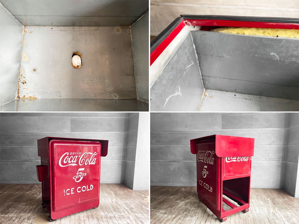 コカ・コーラ Coca-Cola エンボスロゴ 冷蔵ケース ボトルクーラー ボトルオープナー付き ディスプレイトレー付き 店舗什器 USレトロ 希少 ♪