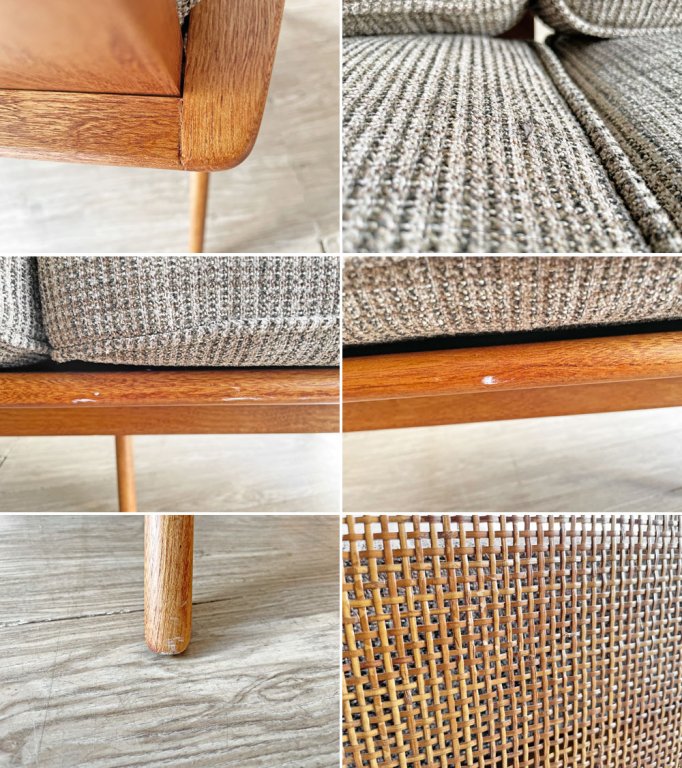 アクメファニチャー ACME Furniture ウィッカー WICKER SOFA 3P ハックベリー ラタン ファブリック 西海岸スタイル 定価¥190,300- ●