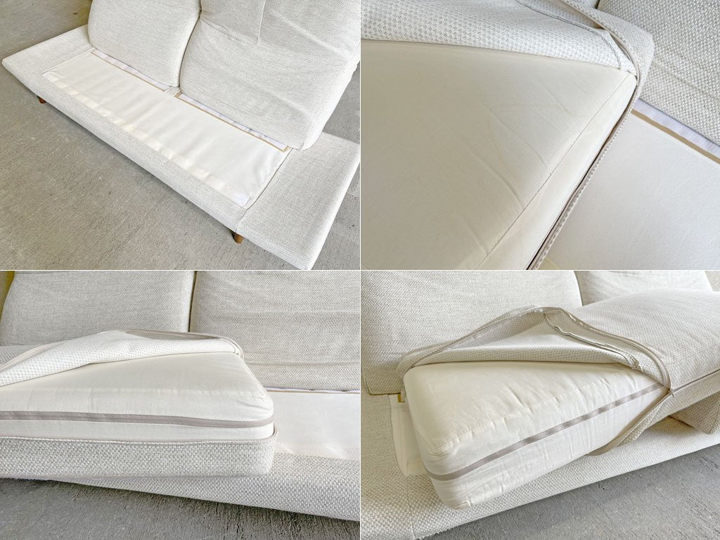 ノイエス NOYES ビジョン CL 3シーター ハイバック ソファ Vision CL アームレス モザイクベージュ 日本製 オットマン付 #