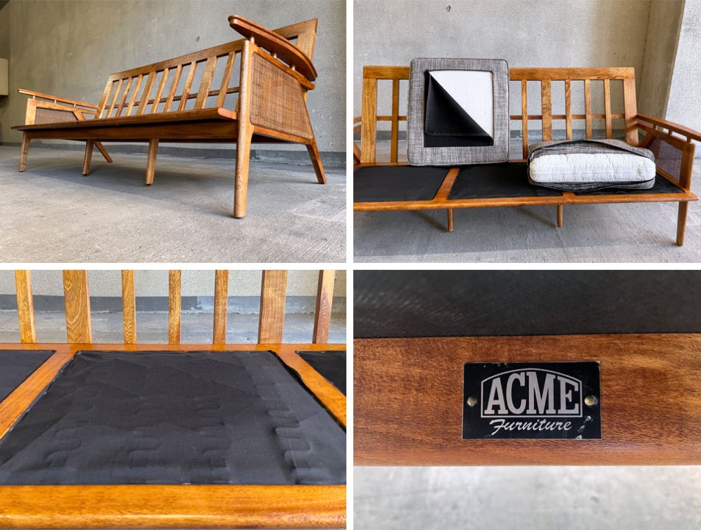 アクメファニチャー ACME Furniture ウィッカー 3シーターソファ WICKER 3Seater Sofa ウッド×ラタン 西海岸スタイル #