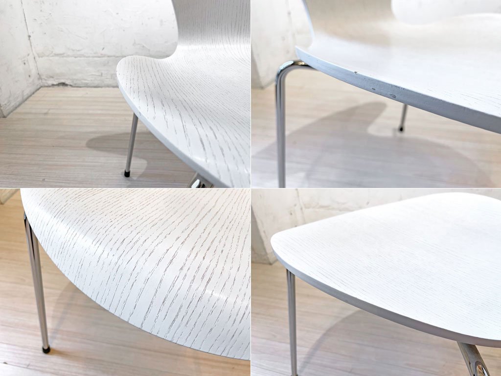 フリッツハンセン Fritz Hansen セブンチェア カラードアッシュ ホワイト アルネ・ヤコブセン MIONETTA セブンチェア用パッド付 ロイヤルブルー デンマーク ★