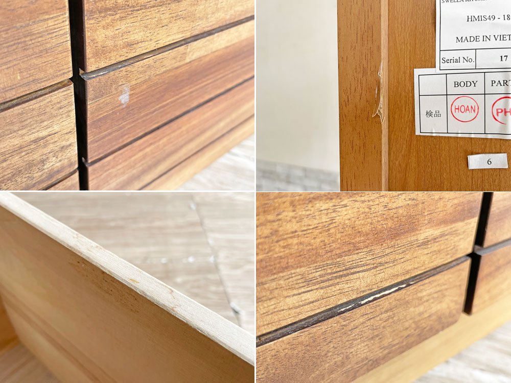 ウニコ unico スウェラ SWELLA キッチンボード レンジボード 食器棚 W80cm アカシア材 × アイアン 西海岸スタイル 定価129,000円 ●