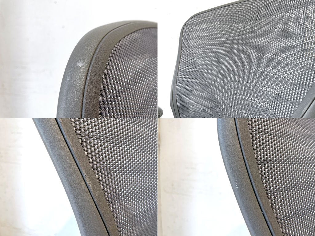 ハーマンミラー Herman Miller アーロンチェア Bサイズ ポスチャーフィット ポリッシュドアルミベース タキシードブラック フル装備 バナナクッション&ポスチャーフィットクッション新品 ★