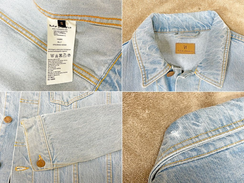 ヌーディージーンズ Nudie jeans ビリー Billy デニムジャケット ライトブルー メンズ Sサイズ ●
