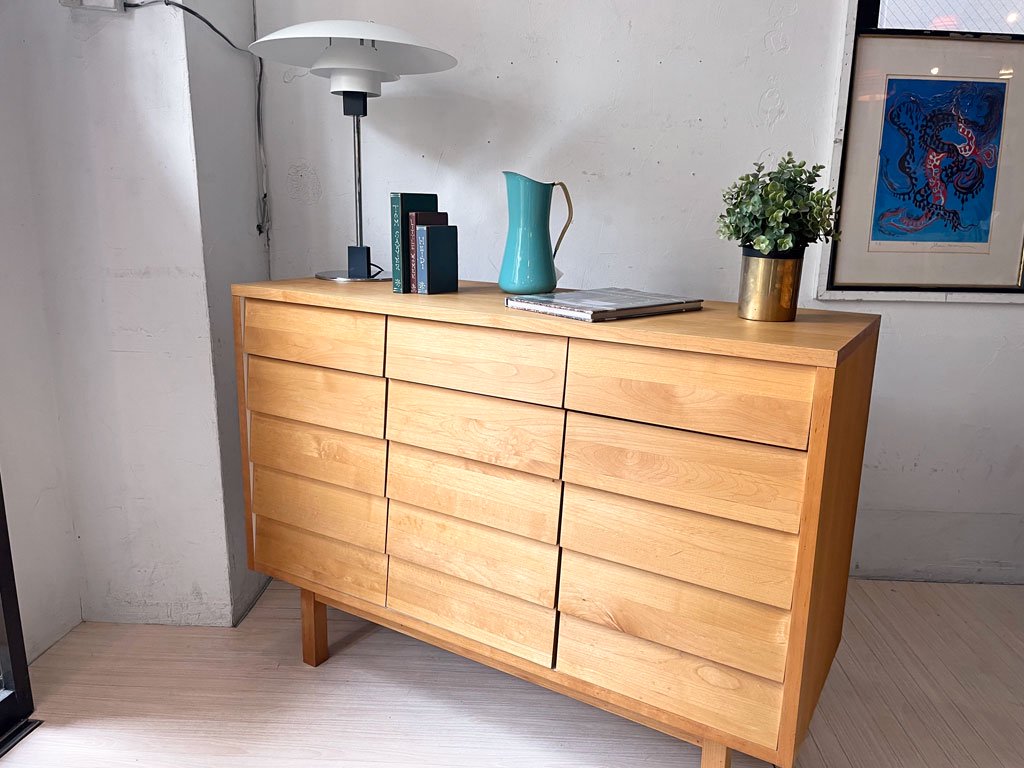 ウニコ unico トゥオ TUO サイドボード キャビネット アルダー材 ナチュラルカラー 廃番希少 参考価格\99,750- ★