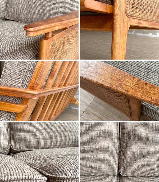 アクメファニチャー ACME Furniture ウィッカー WICKER SOFA 3P ハックベリー ラタン ファブリック 西海岸スタイル 定価¥190,300- ●