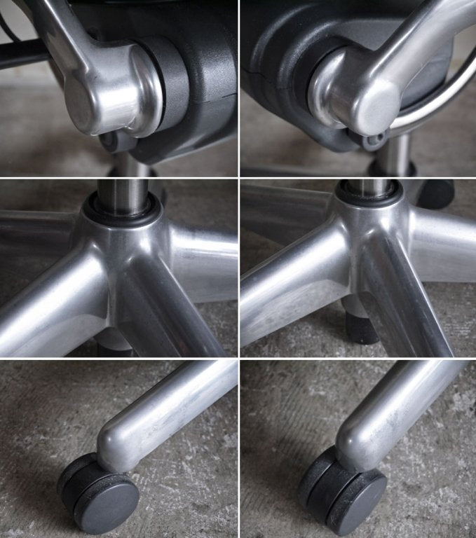 ハーマンミラー Herman Miller アーロンチェア Bサイズ ポスチャーフィット タキシードブラック ポリッシュドアルミベース フル装備 ビル・スタンフ & ドン・チャドウィック ■