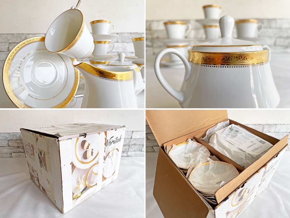 ノリタケ Noritake シグニチャーゴールド Signature Gold ディナーセット 55pcs (45点) 箱付き 白磁 金彩 洋食器 未使用品 ●