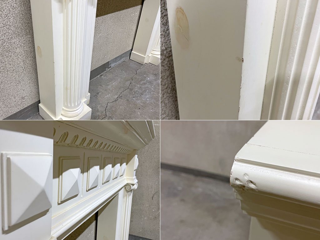 ヨーロピアンクラシカル マントルピース 暖炉枠 フレンチカントリー シャビーシック アンティーク調 ホワイト 〓