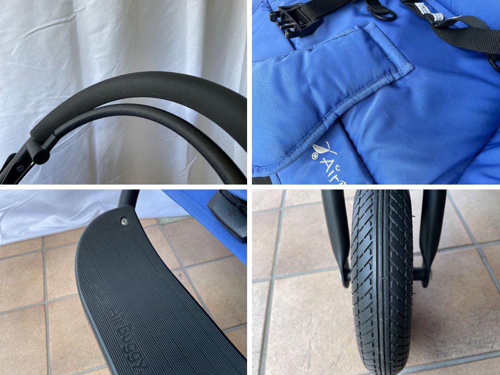 エアバギー AIRBUGGY ココブレーキ COCO BRAKE ベビーカー ブルー レインカバー & ボトルホルダー & 携帯空気入れ & バスケット付き 参考価格¥68,200- ◇