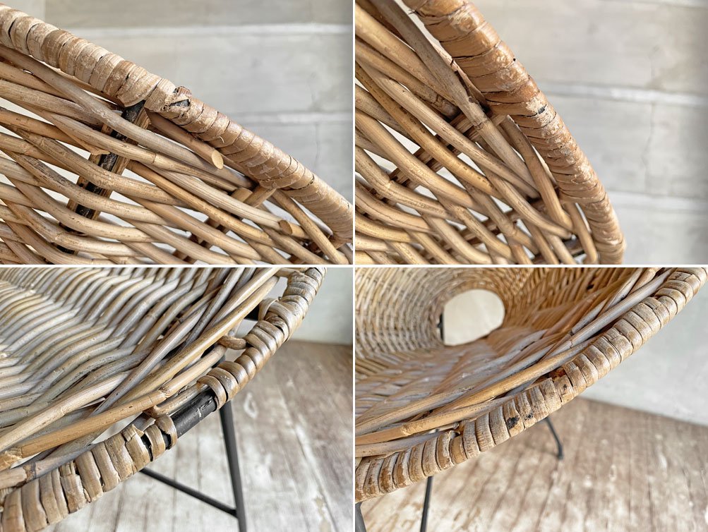 ジャーナルスタンダード ファニチャー journal standard furniture モントークチェア Montauk chair 1Pソファ ラタン アイアンレッグ 定価¥53,900- ♪