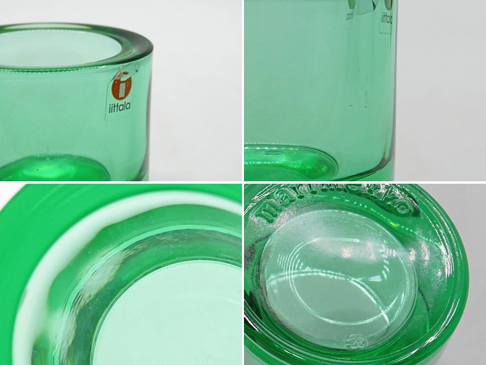 イッタラ iittala マリメッコ marimekko キビ kivi キャンドルホルダー ライトグリーン 廃番 北欧雑貨 フィンランド B ●