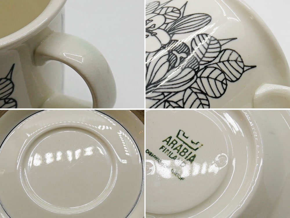 アラビア ARABIA クロッカス krokus デミタスカップ&ソーサー C&S エステリ・トムラ Esteri Tomula ビンテージ 北欧食器 ●