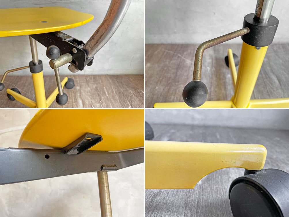 Kettel&Villadsen ケヴィチェア KEVI デスクチェア イエロー ミニサイズ 4本脚 ヨルゲン・ラスムッセン ビンテージ ♪