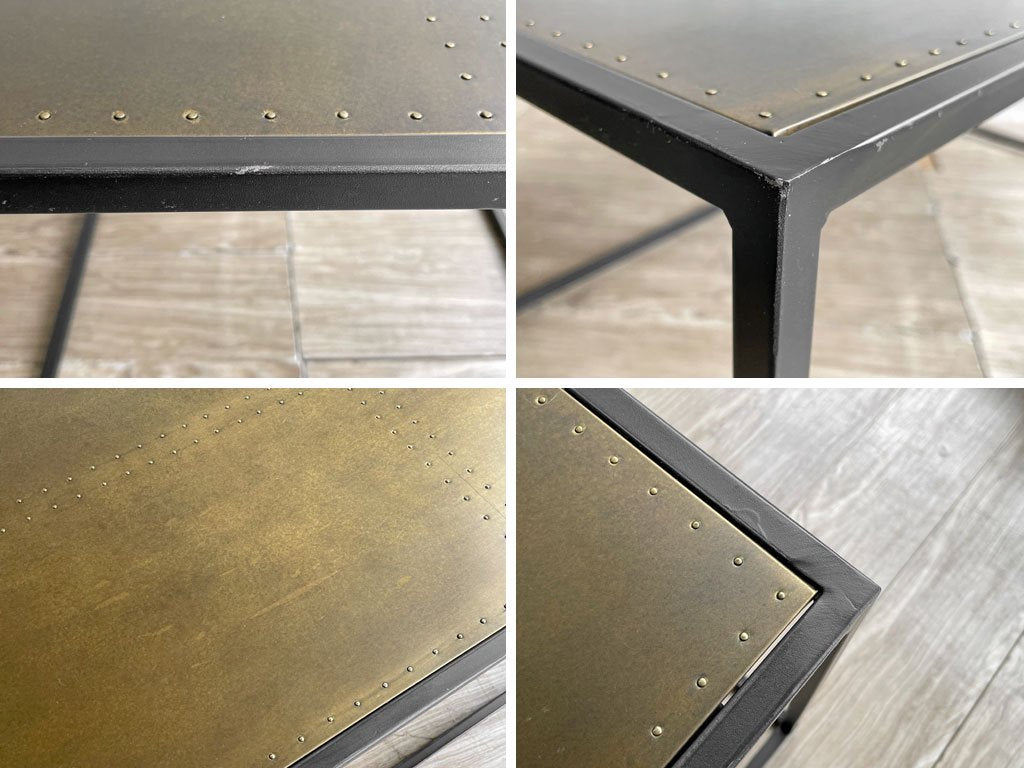 クラッシュゲート CRASH GATE ノットアンティークス Knot antiques ロニー RONY コーヒーテーブル ローテーブル 真鍮 スチール W110cm 工業系 ●