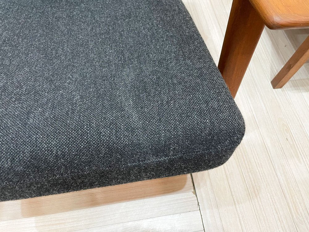 ゲタマ GETAMA GE290 イージーチェア 1Pソファ ハイバック チーク無垢材 スプリングクッション グレー系 ビンテージ ハンス・J・ウェグナー デンマーク 北欧家具 ★