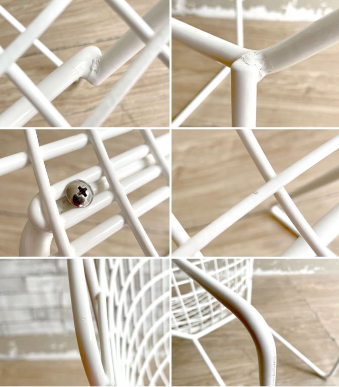 ノル Knoll 420 サイドチェア 420 Side chair ワイヤーチェア ホワイト シートパッド付 ハリー・ベルトイア ミッドセンチュリー 名作椅子 定価:約162,000円 ●