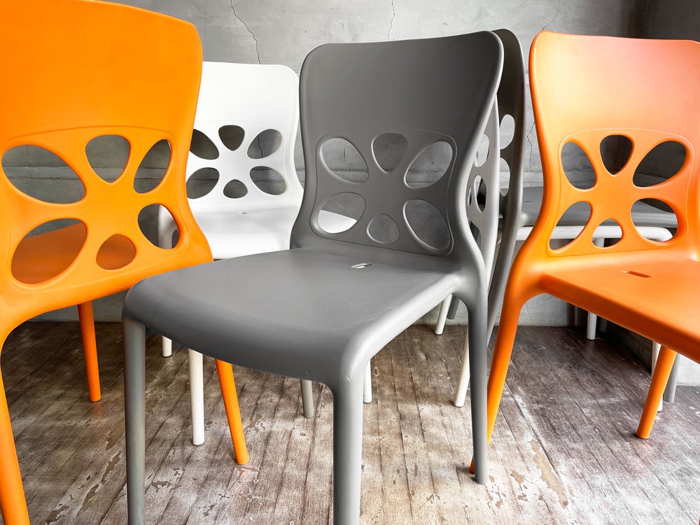 カリガリス Calligaris ネオンチェア NEON Chair スタッキングチェア 2脚セット グレー カフェスタイル 軽量 イタリア モダンデザイン ♪