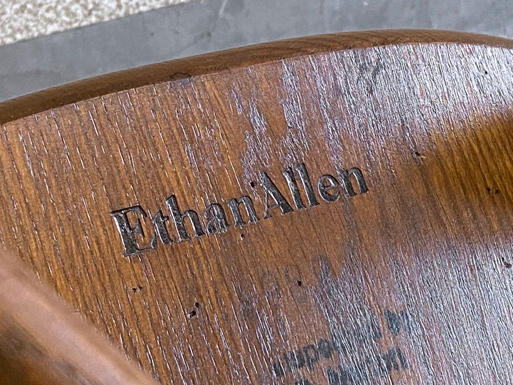 イーセンアーレン ETHAN ALLEN ビンテージ ダイニングチェア 猫脚 クラシカル 米国家具 2脚セット B 〓
