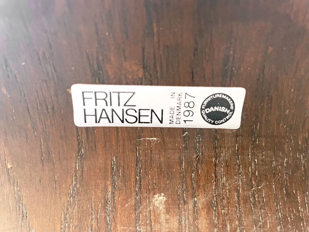 フリッツハンセン Fritz Hansen セブンチェア アームチェア キャスターベース フロントパティング新品張替品 NC127 アルネ・ヤコブセン 現状品 ★