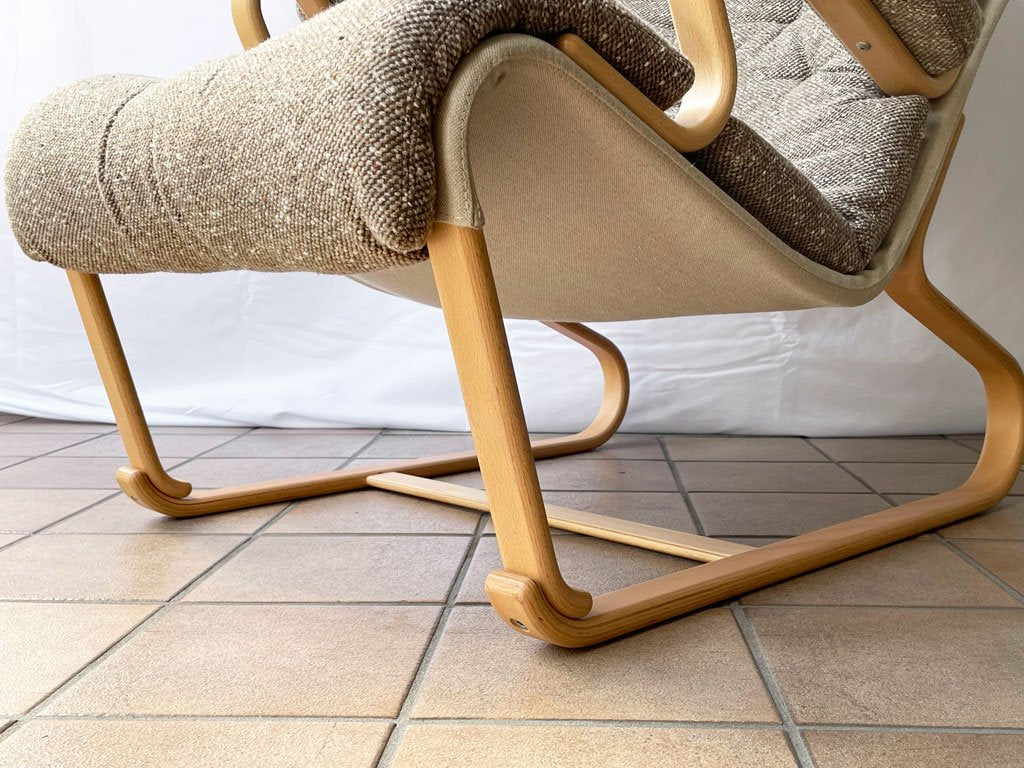 天童木工 TENDO ブルーノ・マットソン パーニラJ ハイバックチェア イージーチェア M-0562WB-NT 北欧 クヴァドラ 社 ファブリック 定価¥221,100- 美品 ◇