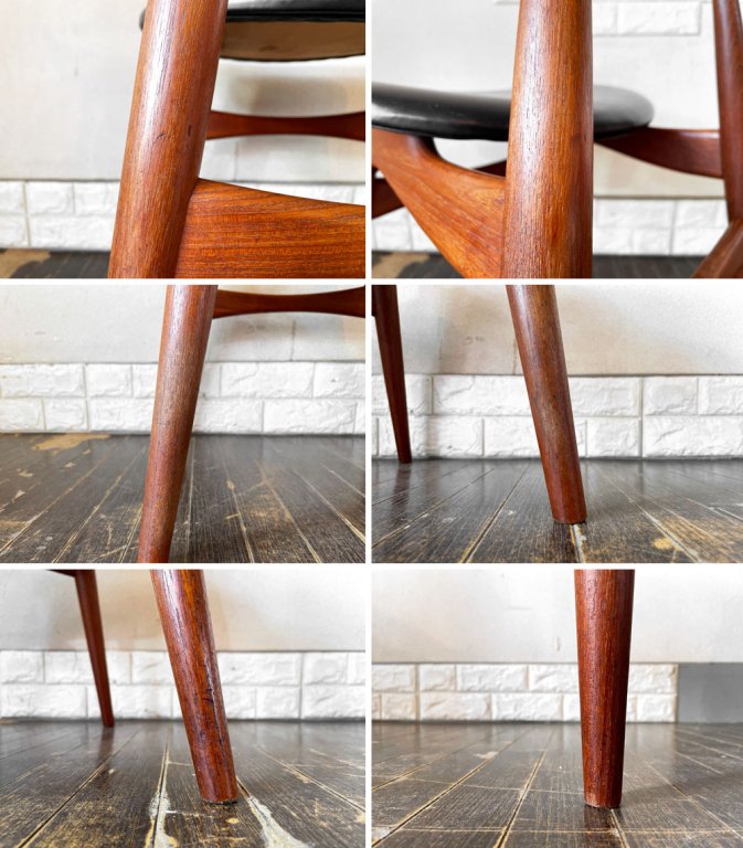 カールハンセン&サン Carl Hansen & Son CH33 ダイニングチェア チーク材 PVCレザー ブラック ハンス・J・ウェグナー 北欧ビンテージ ◎