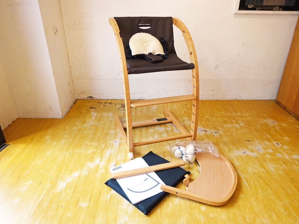ファルスカ farska スクロールチェアプラス SCROLL CHAIR PLUS ベビーチェア ロッキングホース 新型フレーム 取説 付属品完備 ★