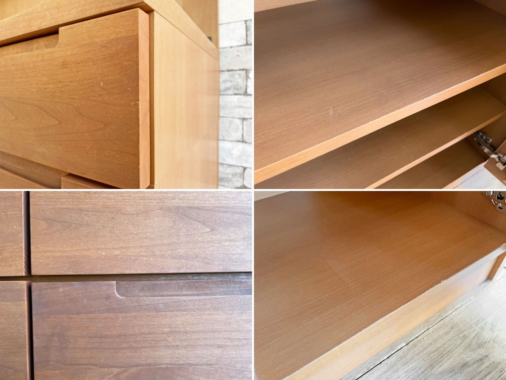 ウニコ unico ワイス WYTHE キッチンボード kitchen board キャビネット 食器棚 W120cm アルダー材 廃番 ●