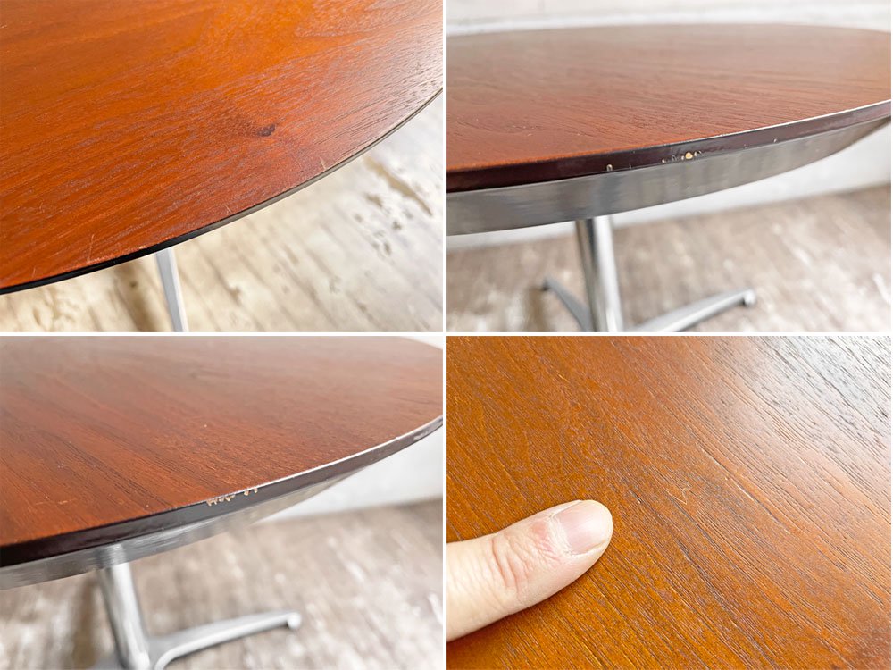 パシフィックファニチャーサービス Pacific furniture service P.F.S. ラウンドサイドテーブル カフェテーブル ウォールナット材 天板60cm 廃番♪