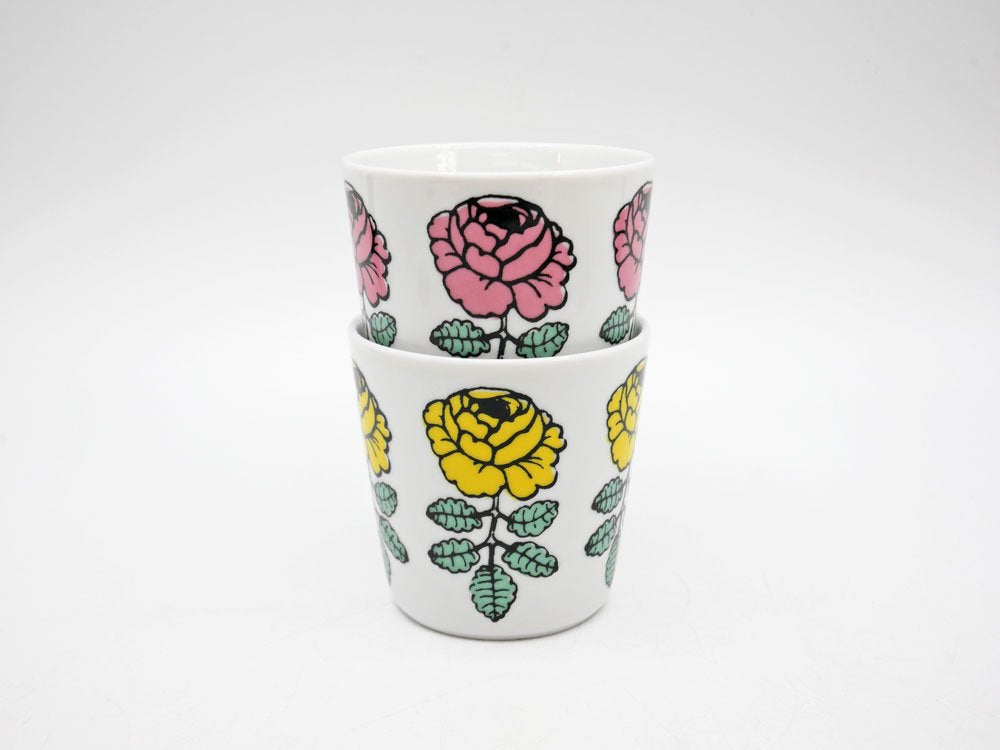マリメッコ marimekko ヴィヒキルース VIHKIRUUSU ラテマグ ピンク 2008年 旧タイプ 廃番 希少 マイヤ・イソラ Maija Isola 北欧食器 ●