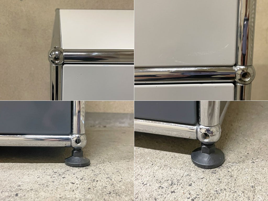 ユーエスエムハラー USM Haller モジュラーファニチャー ハラーシステム 1列3段 シェルフ ドロップダウン&エクステンションドア+パスコボックス2個 定価26万円 〓