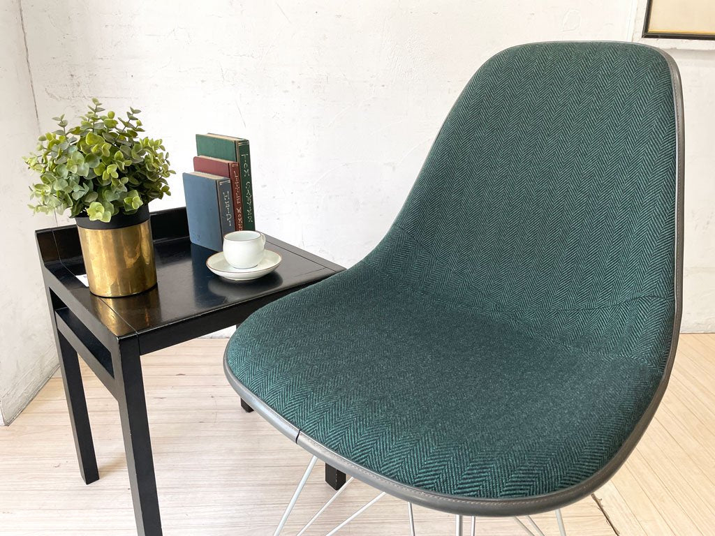 ハーマンミラー Herman Miller 2nd ビンテージ サイドシェルチェア FRP ローアンバー Raw Umber エッフェルベース アプホルスター ファブリック イームズ 希少カラー ★