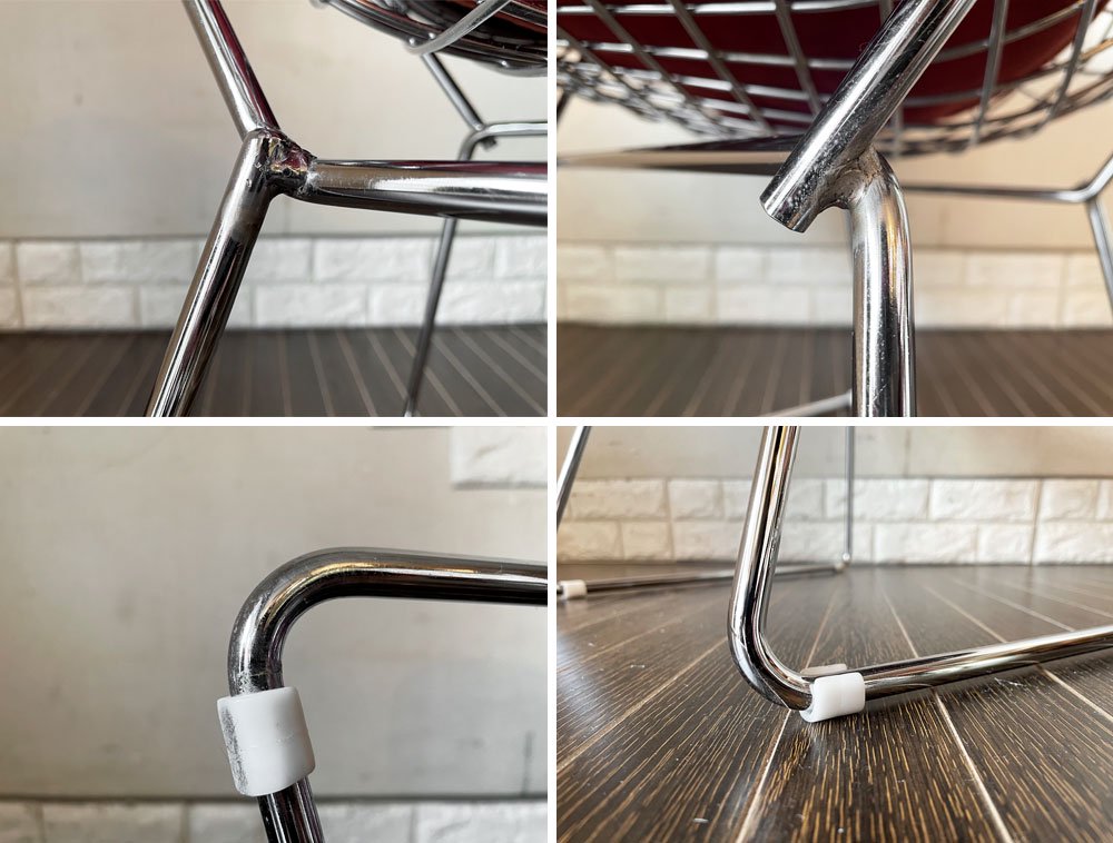 ノル Knoll ダイヤモンドチェア Diamond Chair フルカバーリング PVCレザー ハリー・ベルトイア Harry Bertoia ミッドセンチュリー ◎