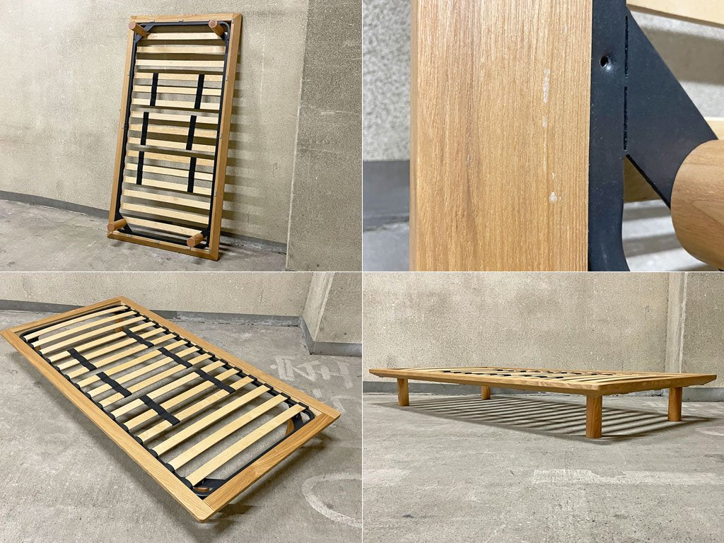 無印良品 MUJI タモ材 アッシュ材 シングルサイズ ベッドフレーム B ウッドスプリング ベルトで硬さ調整可能 ナチュラルカラー 組み立て簡単 定価¥26,250-〓
