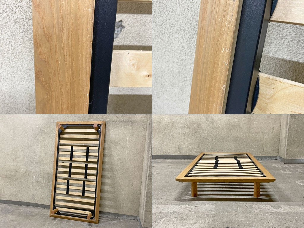 無印良品 MUJI タモ材 アッシュ材 シングルサイズ ベッドフレーム A ウッドスプリング ベルトで硬さ調整可能 ナチュラルカラー 組み立て簡単 定価¥26,250-〓