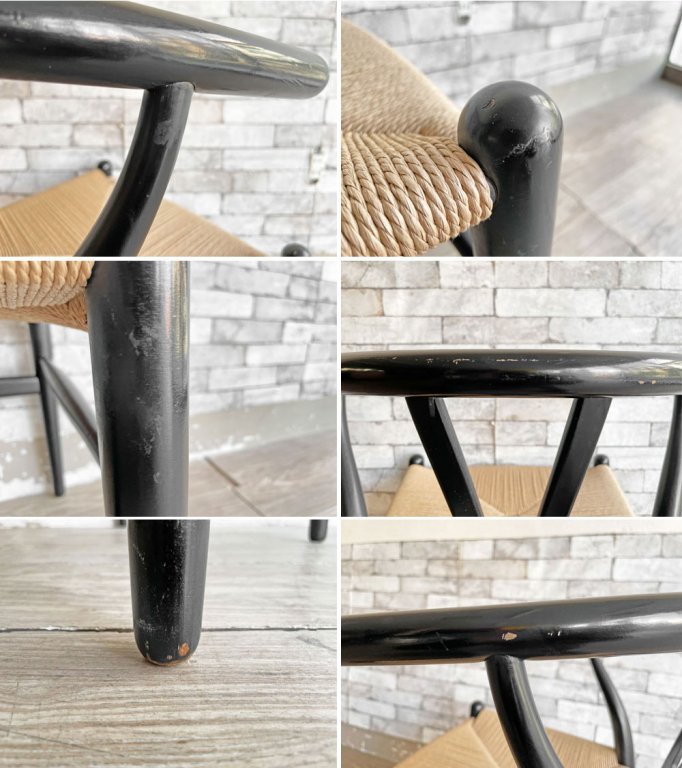 カールハンセン&サン Carl Hansen & Son CH24 Yチェア ブラックラッカー ハンス・J・ウェグナー 日本仕様 北欧 デンマーク 座面張替済 A ●