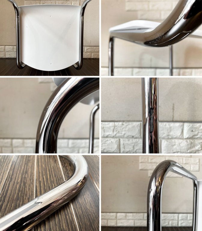 トーネット THONET バウハウス BAUHAUS S43 サイドチェア カンティレバー ホワイトラッカー マルト・スタム Mart Stam 参考定価¥74,690- B ◎