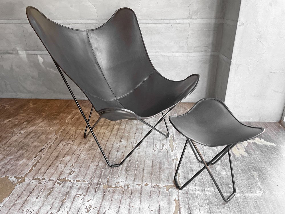 クエロ Cuero フラインググース Flying Goose スツール ブラック レザー スウェーデン アントニオ・ボネット&フアン・クルチャン&ホルヘ・フェラーリ=ハードイ♪