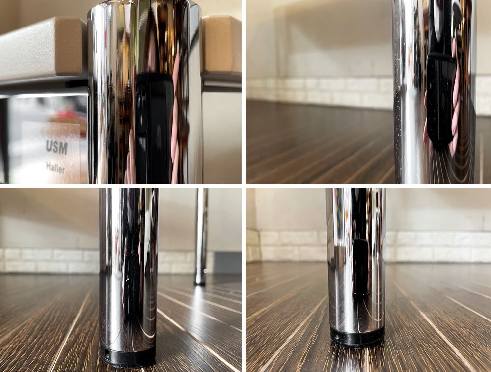 ユーエスエムハラー USM Haller モジュラーファニチャー ハラーテーブル ピュアホワイト W125×D60cm 高さ調節機能付 日本限定サイズ 廃番仕様 ◎