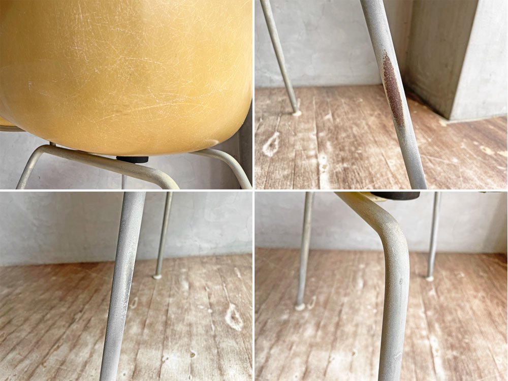 ハーマンミラー Herman Miller アームシェルチェア セカンド 2nd アプホルスター ファブリック Hベース ブルーグレー C&R イームズ♪